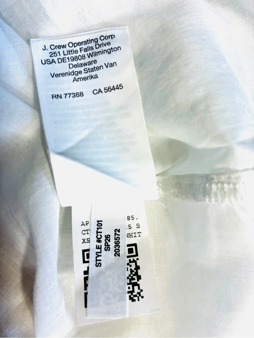 J.Crew White.Women’s Lace-trim pintuck top in 100% organic cotton voile.XS.NWT.